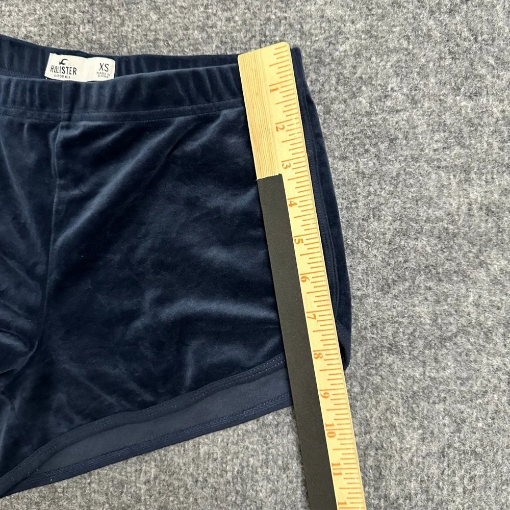 Hollister Shorts Womens Size XS Navy Blue Velvet Lounge Dolphin Hem Casual 49728